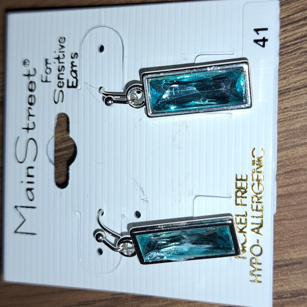 Main Street Silver and Turquoise Earrings for Sensitive Ears